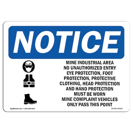 OSHA Notice, 3.5 Height, 5 Width, Decal